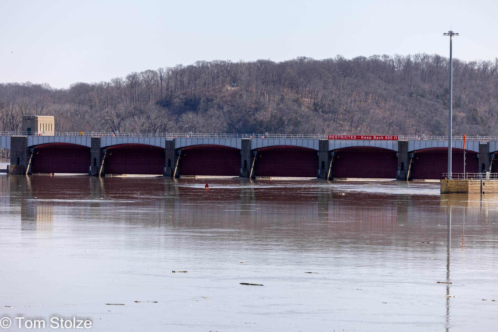 Winfield Lock and Dam 25 as seen from the Saddle Dam Trail